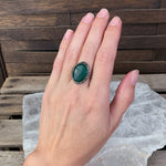 Sterling Antique German Made Chrysoprase Ring, Size 5.25
