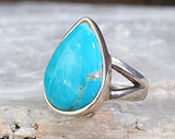 Teardrop Turquoise Ring, Size 5.5