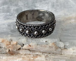Sterling Cannetille Band Ring, Size 8.75