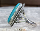 Sterling Navajo Turquoise Ring, Size 9.25