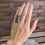 Rectangle Tigers Eye Ring, Size 4.25