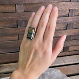 Rectangle Tigers Eye Ring, Size 4.25