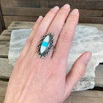 Sterling Navajo Inlay Ring, Size 5