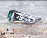 Chip Inlay Band Ring, Size 7.5